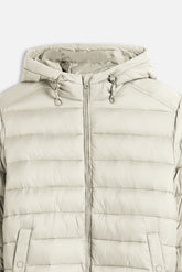 GIUBBOTTO TRAPUNTATO CON CAPPUCCIO BEIGE